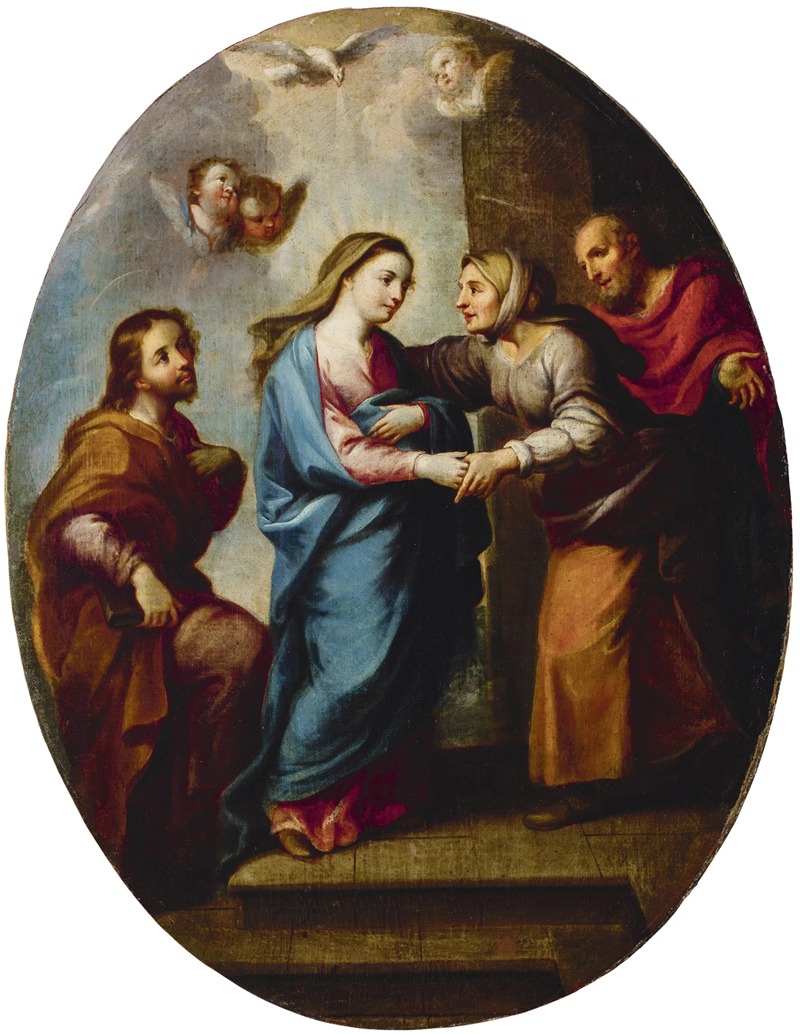 Miguel Cabrera - La Visitación de la Virgen María a su prima Isabel, con San José y Zacarías