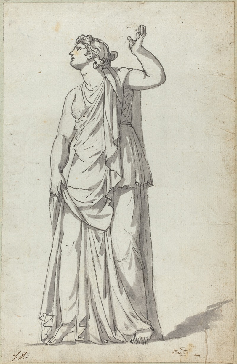 Jacques Louis David - Roman Statue of a Muse (Anchyrrhoe)