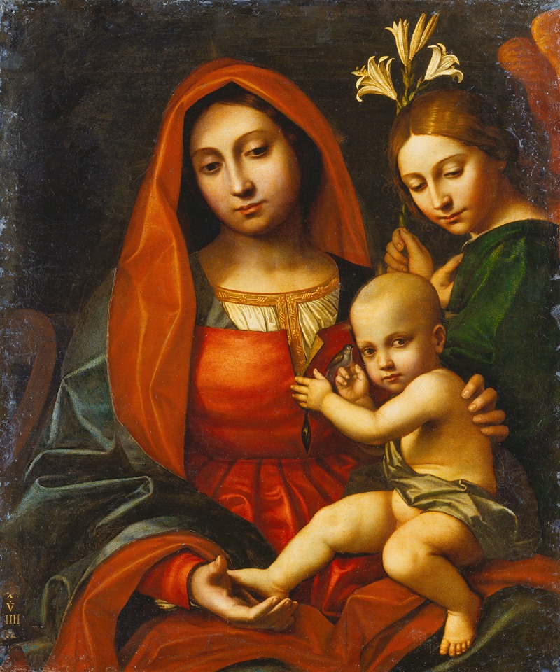 Paolo Morando Cavazzola - Madonna and Child with an Angel