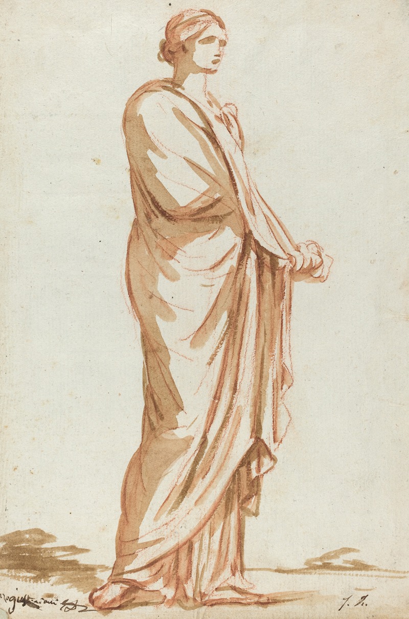 Jacques Louis David - Roman Statue of a Standing Woman