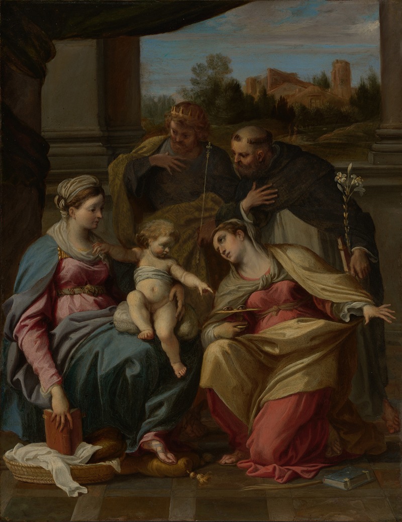 Annibale Carracci - Madonna and Child with Saints Lucy, Dominic, and Louis of France