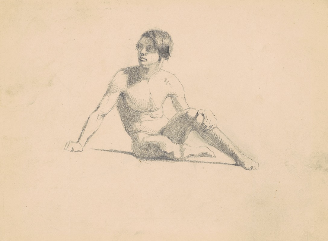 James Goodwyn Clonney - Seated Male Nude (recto)