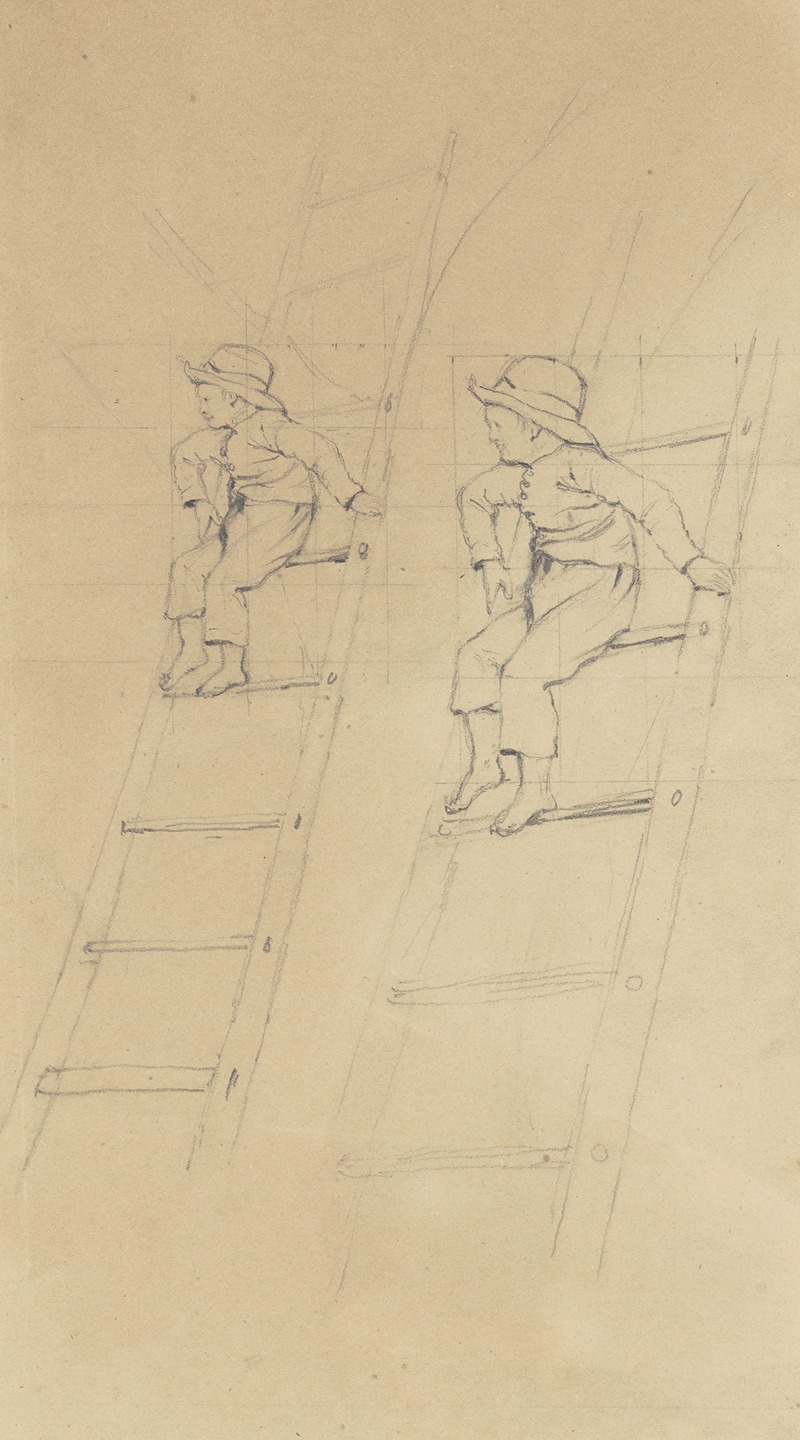 James Goodwyn Clonney - Studies of a Boy on a Ladder