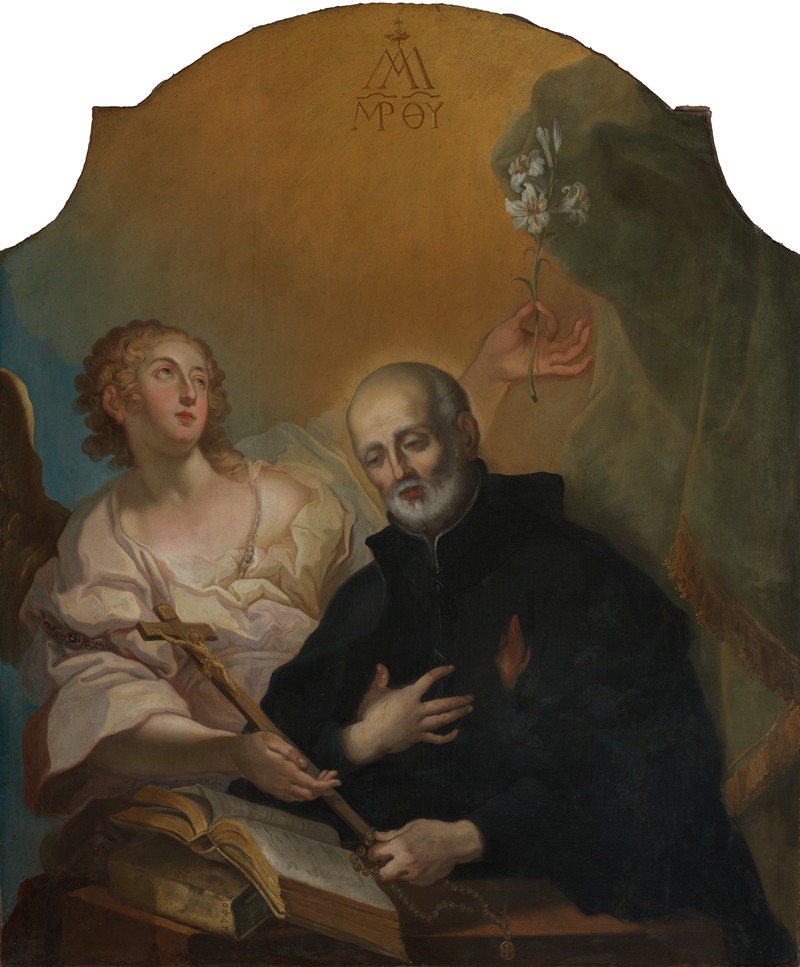 Heinrich Lihl - Der Heilige Joseph von Calasanza, meditierend, mit einem Engel