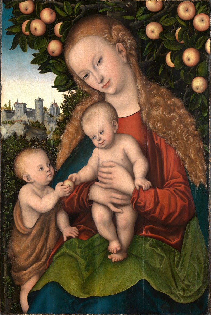 Lucas Cranach the Elder - Maria mit dem Kind und dem Johannesknaben unter dem Apfelbaum