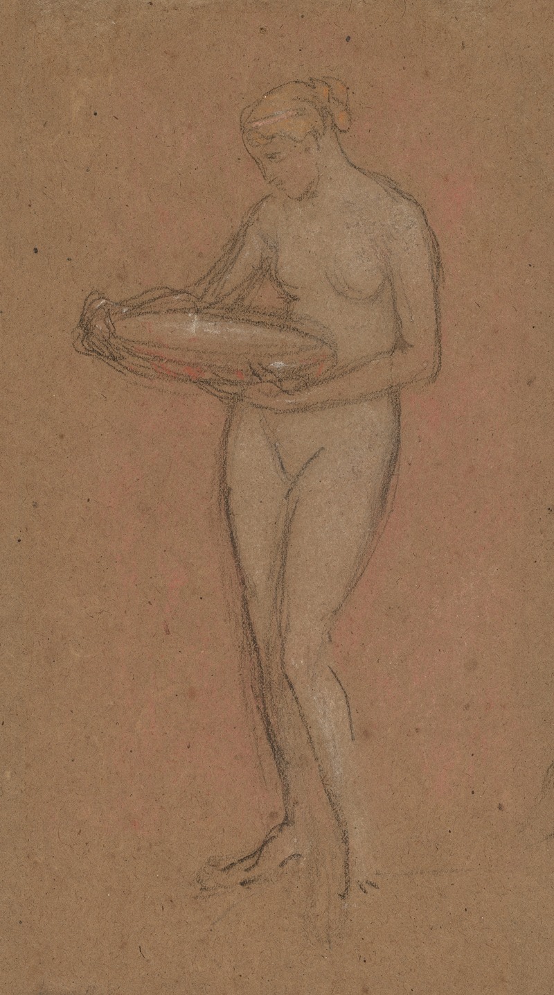 James Abbott McNeill Whistler - Standing Female Nude Holding a Bowl (recto)