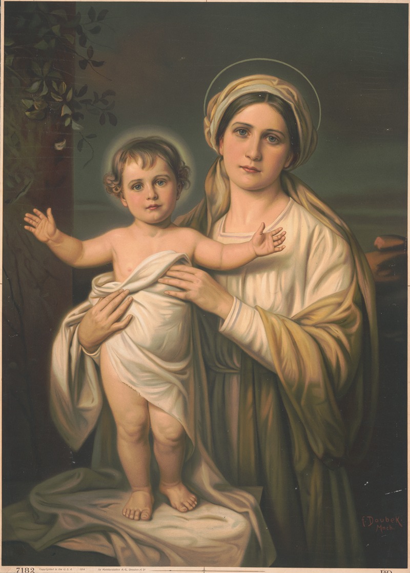 Franz Doubek - Virgin Mary holding baby Jesus
