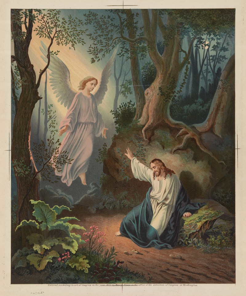 Henry Crone - Biblical scene, Christ with angel
