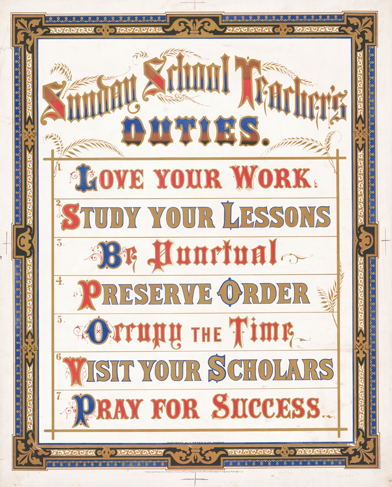 Louis Prang - Sunday school teacher’s duties
