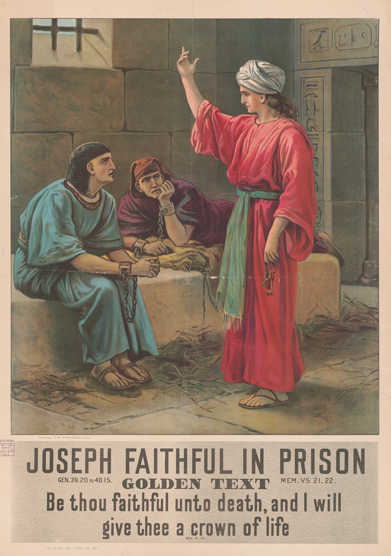 Providence Lith. Co - Joseph faithful in prison