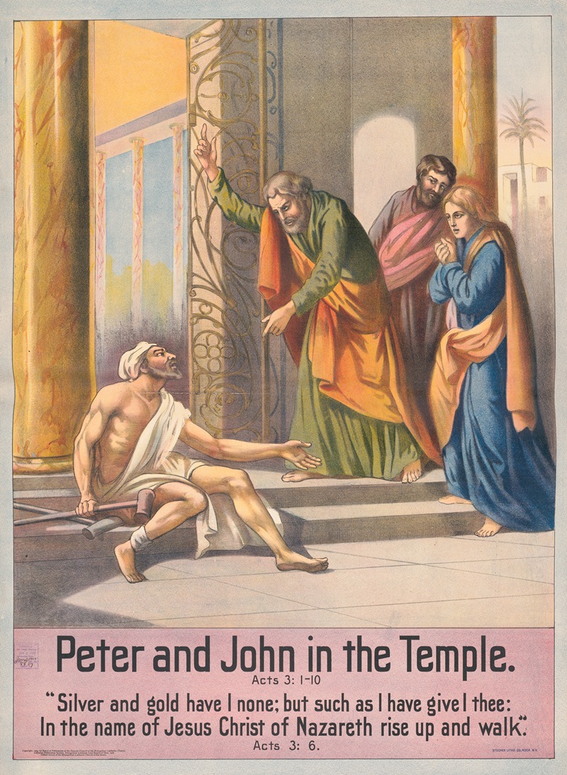 Stecher Litho. Co - Peter and John in the temple