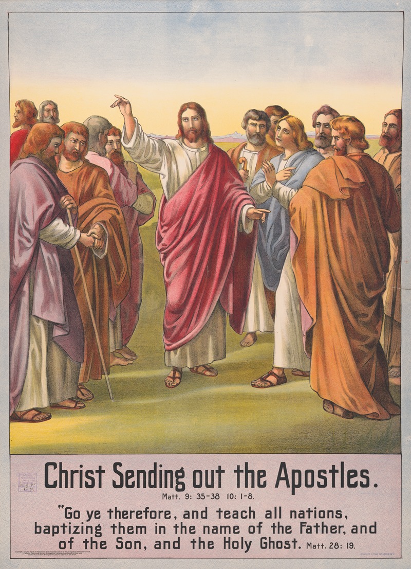 Stecher Litho. Co - Christ sending out the Apostles