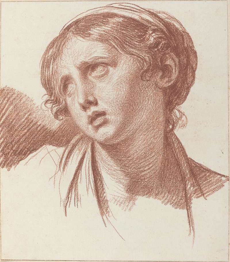 Jean-Baptiste Greuze - A Young Girl Looking Upward
