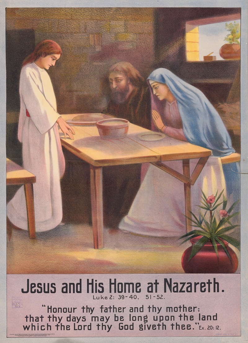 Stecher Litho. Co - Jesus and his home at Nazareth