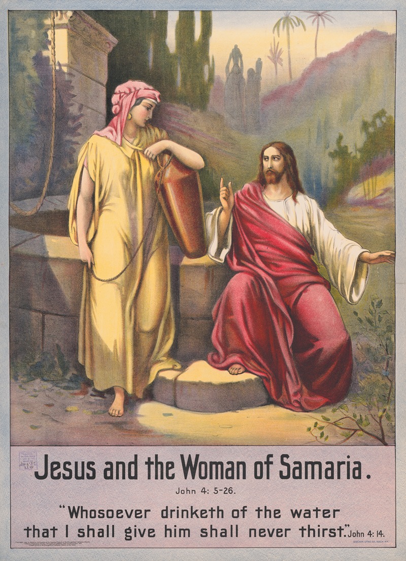 Stecher Litho. Co - Jesus and the woman of Samaria