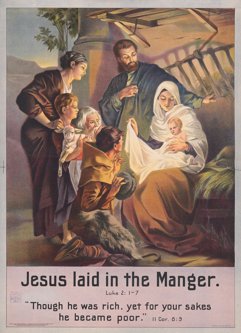 Stecher Litho. Co - Jesus laid in the manger