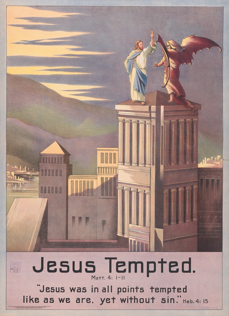 Stecher Litho. Co - Jesus tempted