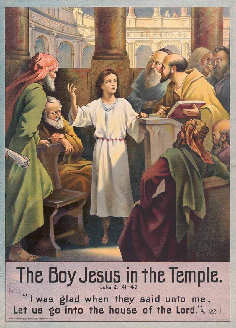 Stecher Litho. Co - The boy Jesus in the Temple