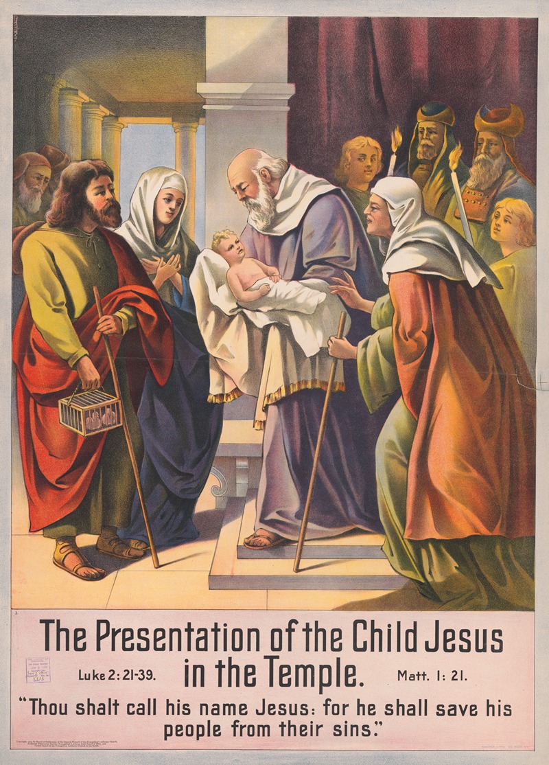 Stecher Litho. Co - The presentation of the child Jesus in the temple