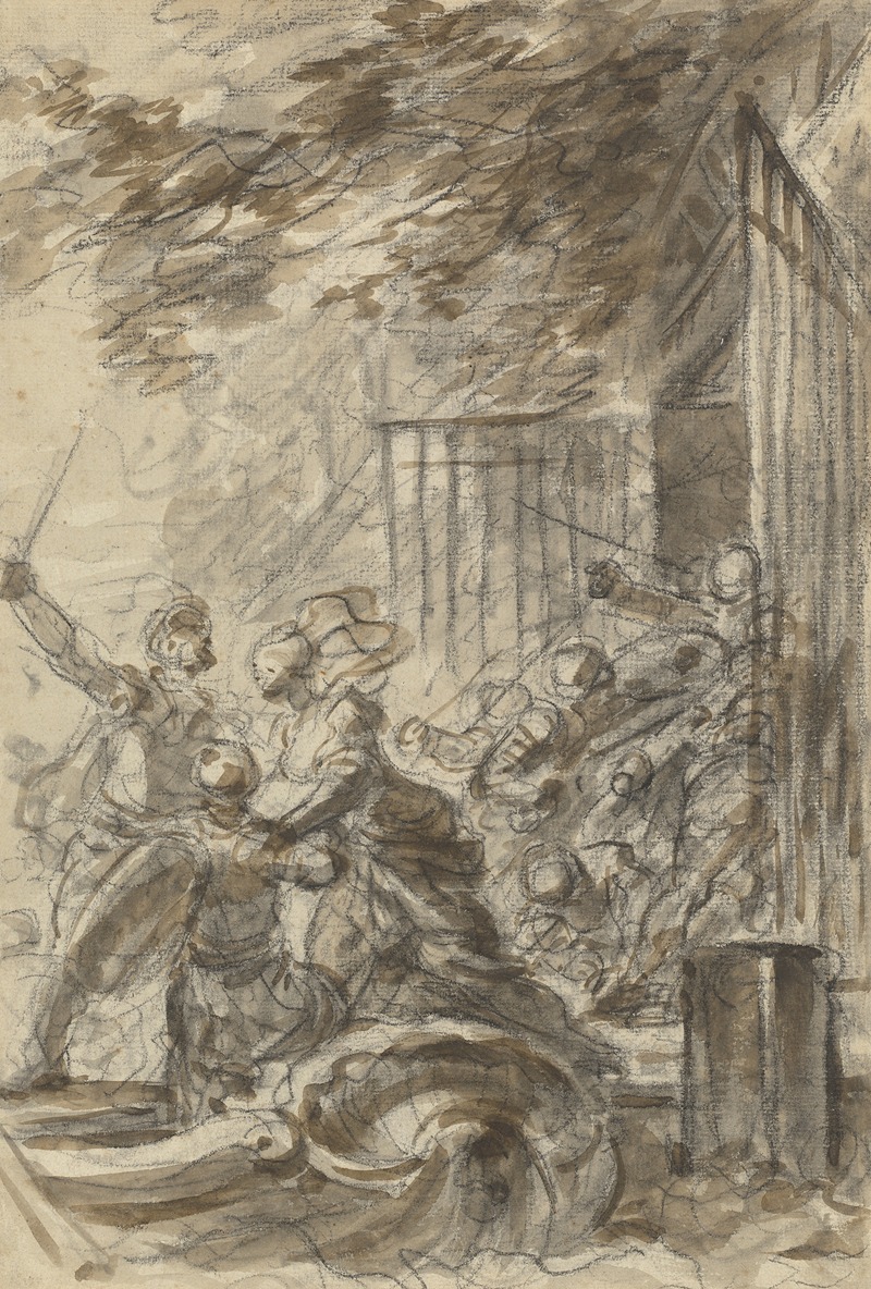 Jean-Honoré Fragonard - Isabella Abandons Her Home to Follow Odorico and His Men