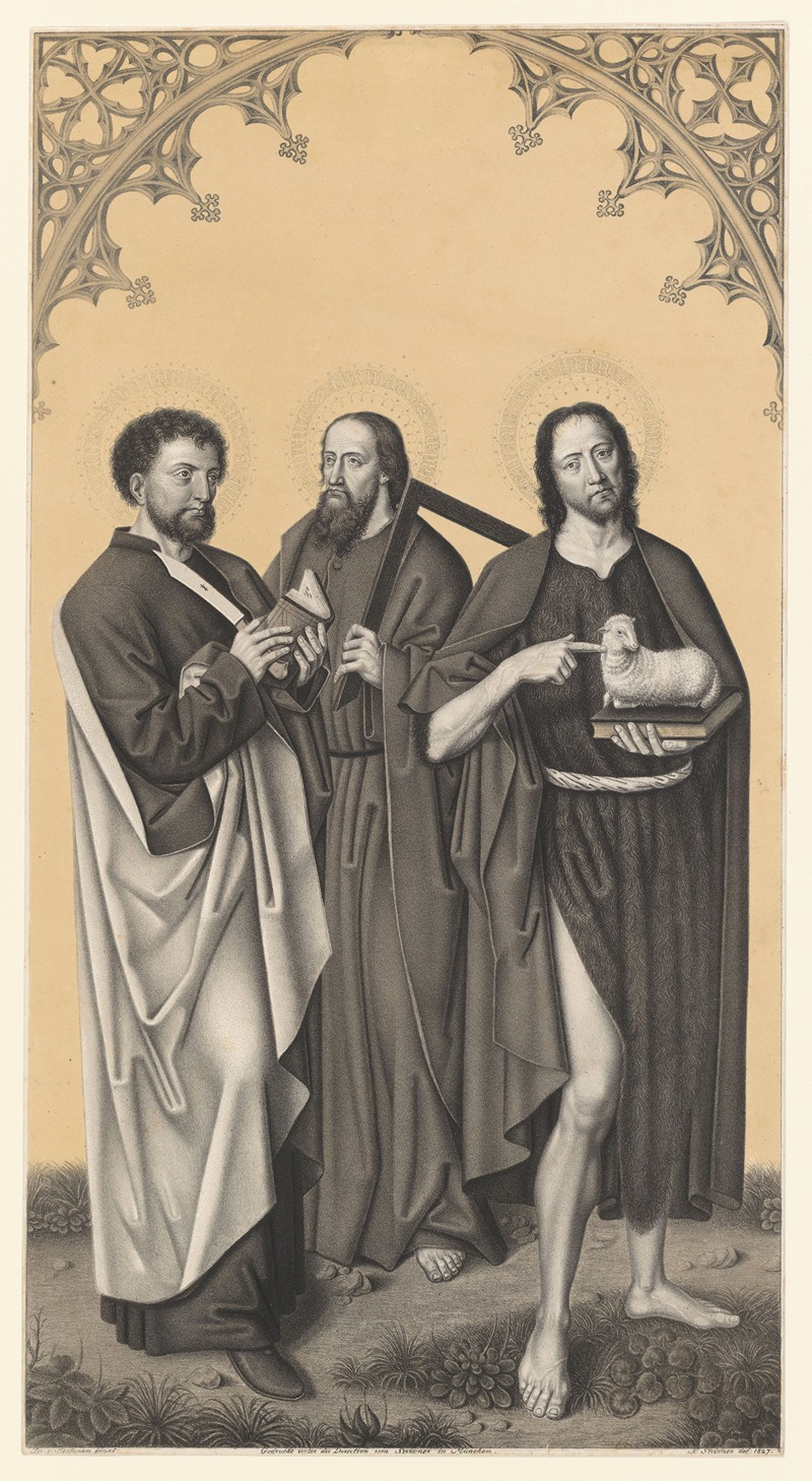 Johann Nepomuk Strixner - Saints Bartholomew, Thomas and John the Baptist