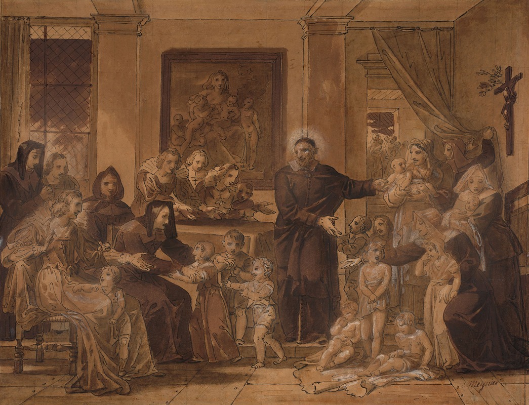 Charles Meynier - Saint Vincent de Paul in the court of Louis XIII