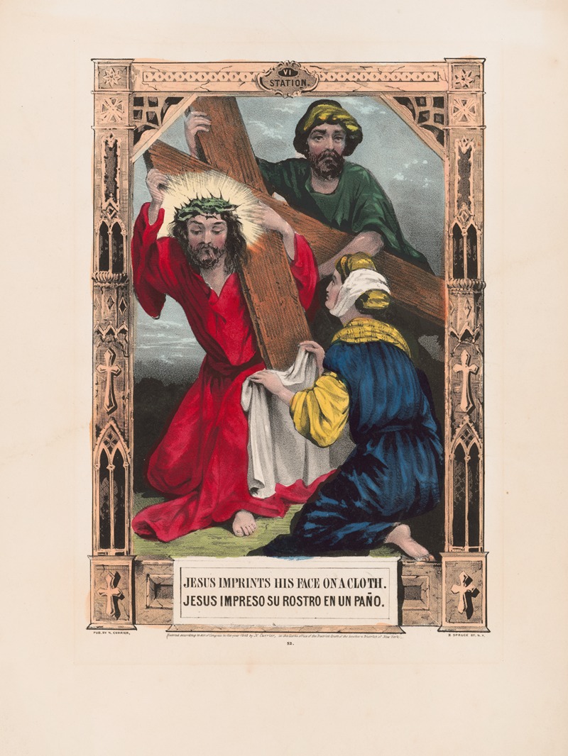 Currier & Ives. - Jesus imprints his face on a cloth