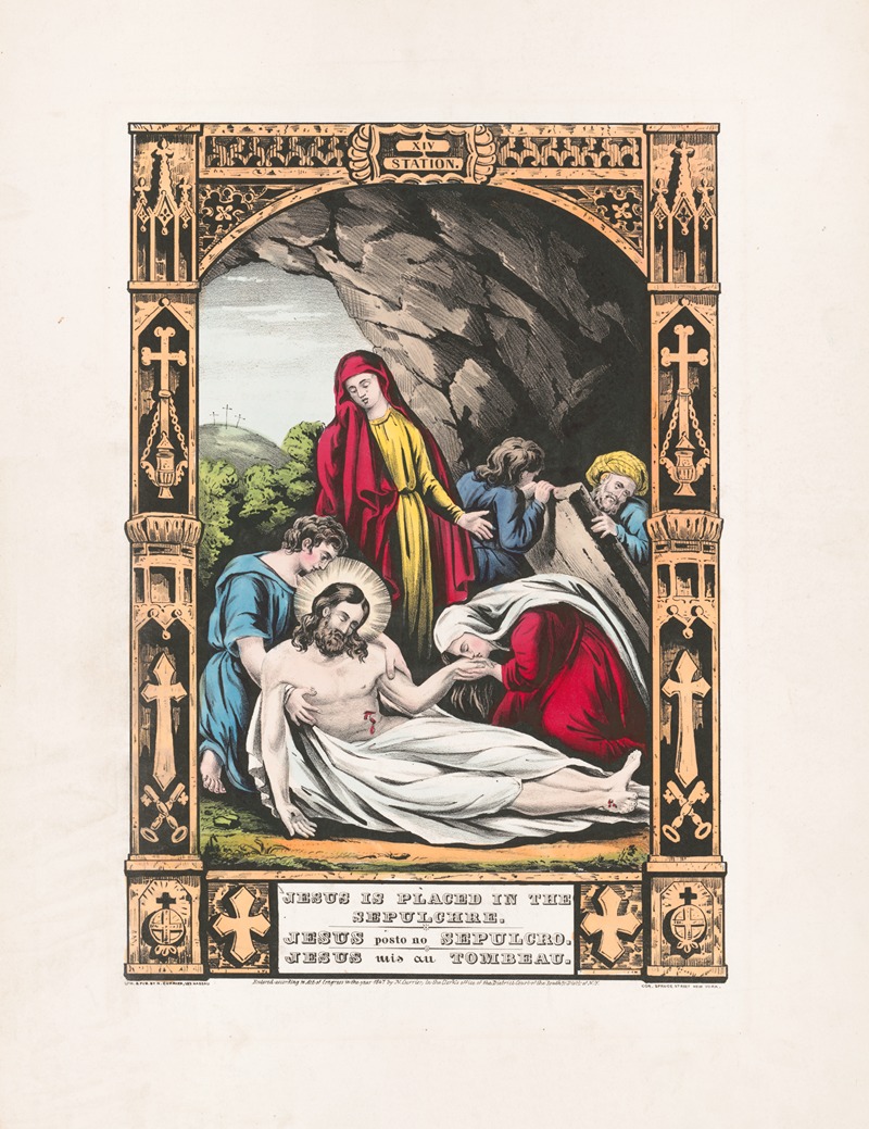 Currier & Ives. - Jesus is placed in the sepulchre