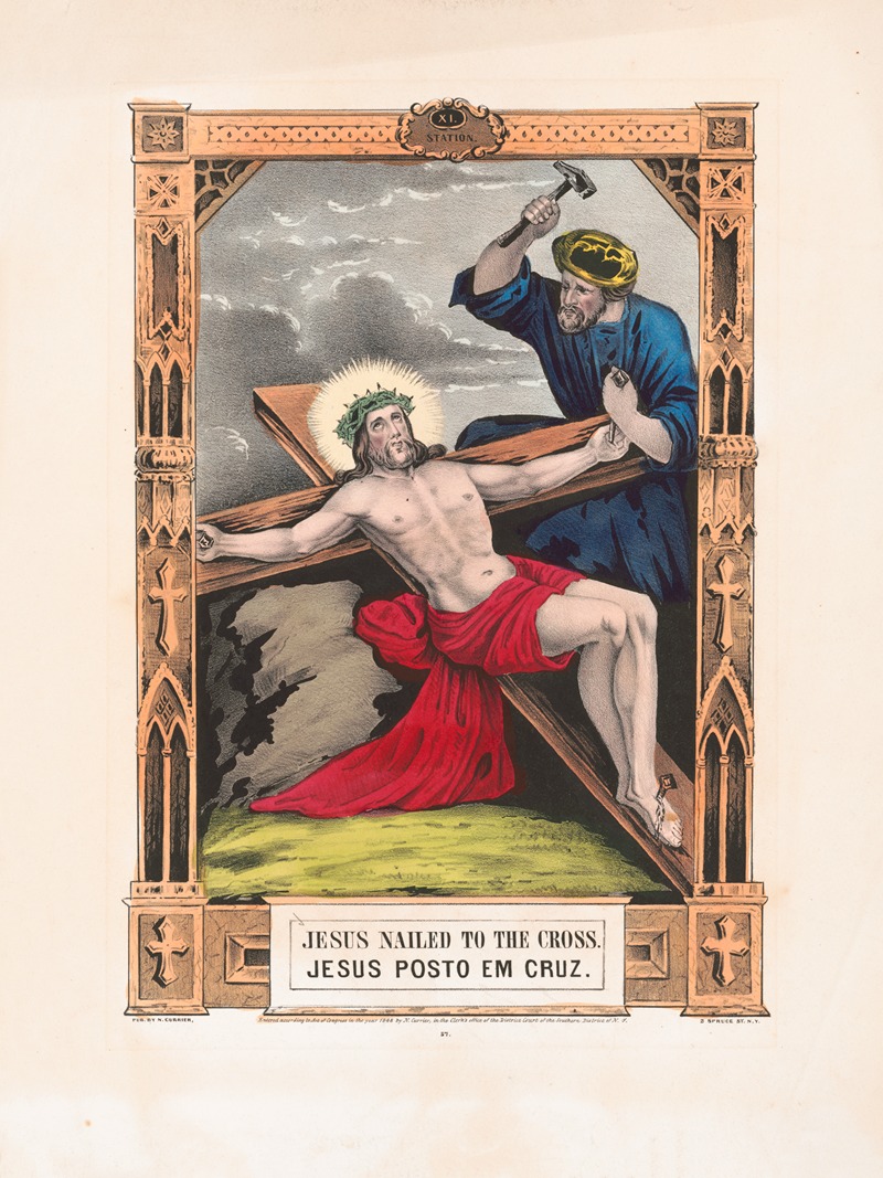 Currier & Ives. - Jesus nailed to the cross