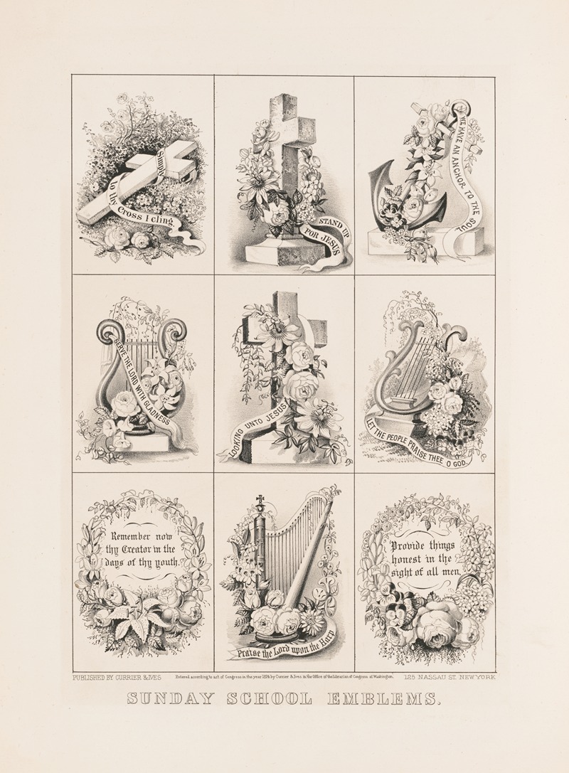 Currier & Ives. - Sunday school emblems