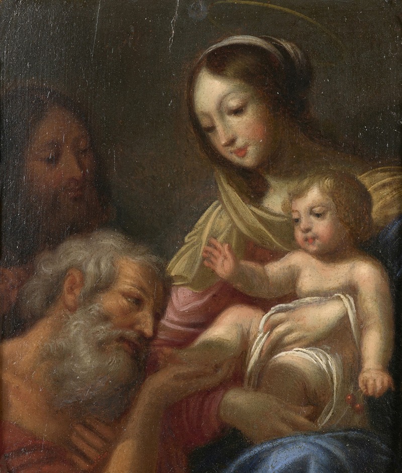 Guy François - The Holy Family with saint Jerome