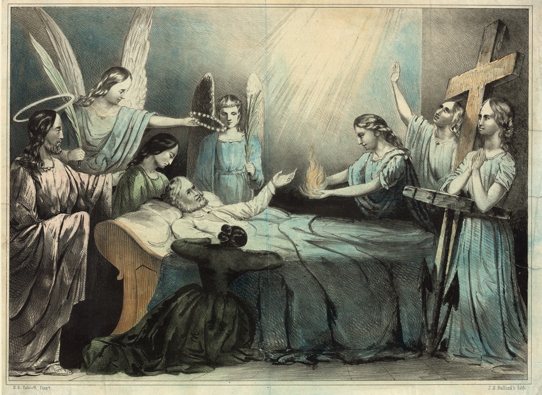 John H. Bufford's & Sons - Allegorical representation of the dying Christian