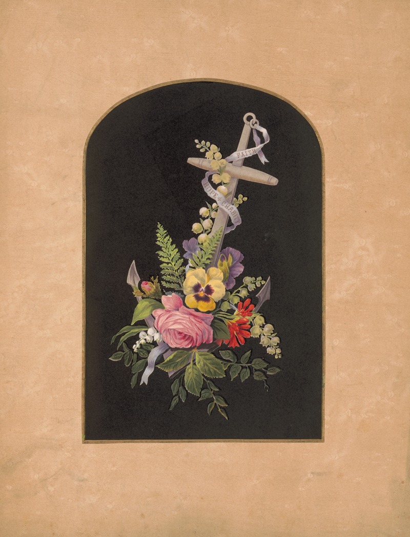 Olive E Whitney - Anchor and flowers, no. 2