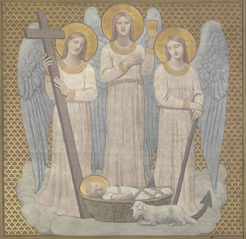 Pierre Puvis de Chavannes - La Foi, l’Espérance et la Charité veillant sur sainte Geneviève au berceau