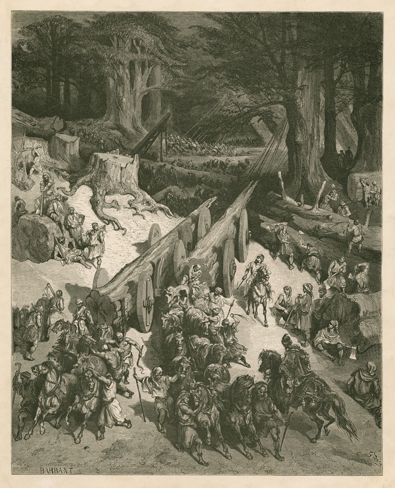 Gustave Doré - Cèdres du Liban destinés a la construction du temple