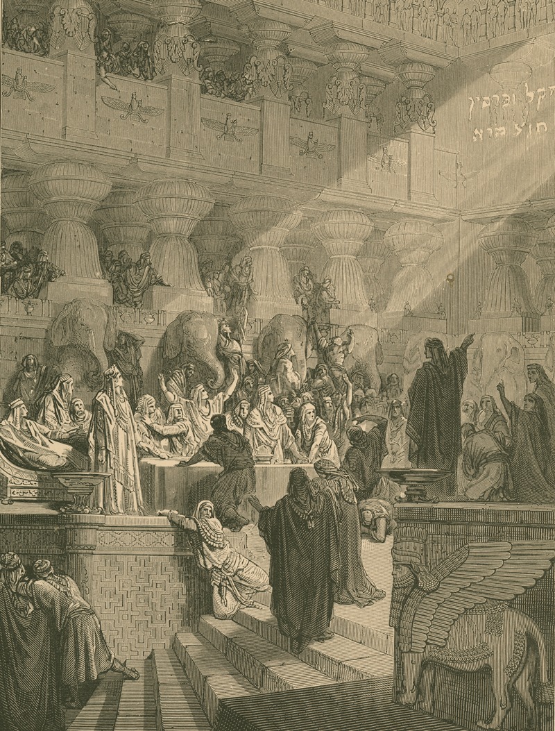 Gustave Doré - Daniel interpreting the writing on the wall