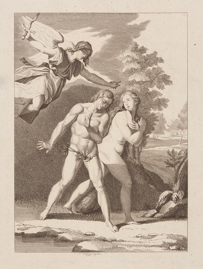 Antoine Claude François Villerey - Adam and Eve cast out of Eden