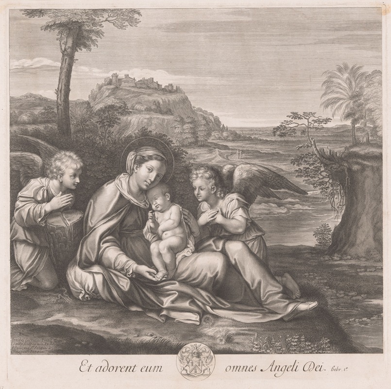 Francois de Poilly - Mary with sleeping Christ child and two angels