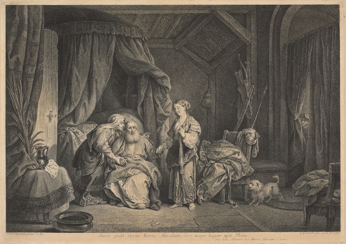 Georg Friedrich Schmidt - Sarah gives her maid Hagar to her husband Abraham as his wife