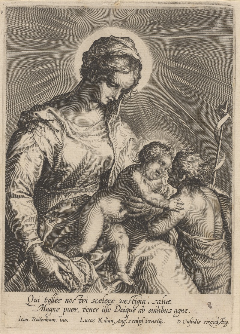 Lucas Kilian - Mary with child and John the Baptist