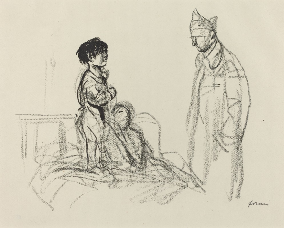 Jean-Louis Forain - Mother and Child Visited by Soldier in Hospital