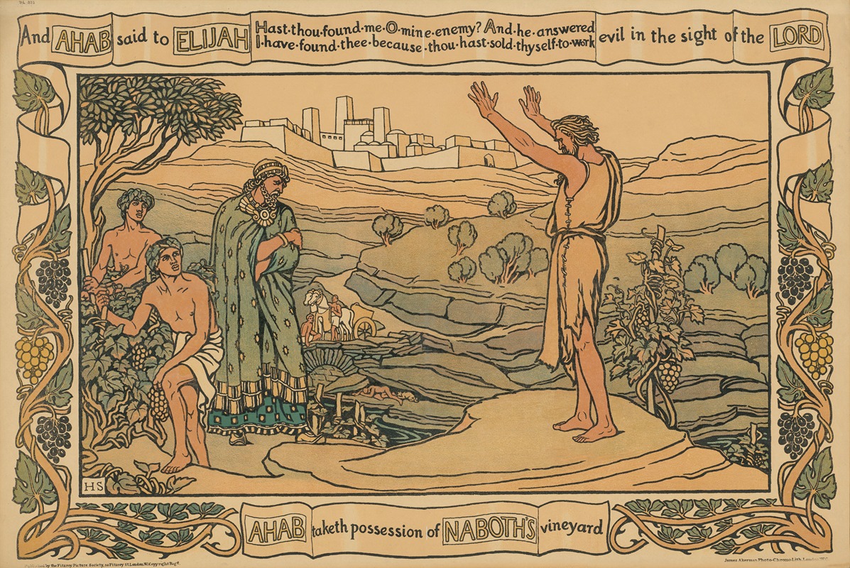 George Heywood Maunoir Sumner - Ahab meets Elijah. Ahab takes possession of Naboths vineyard