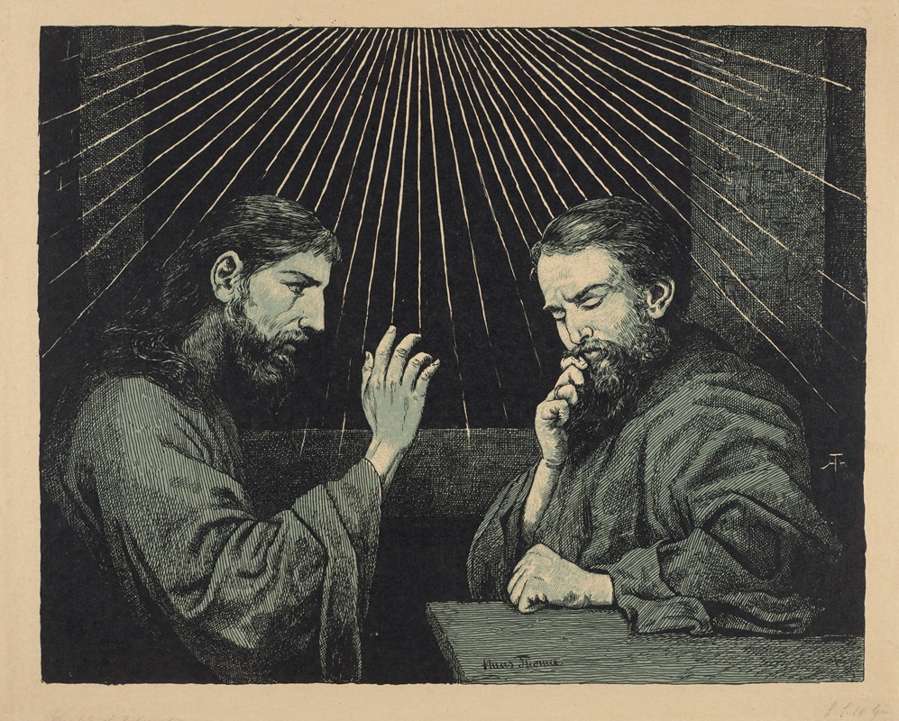 Hans Thoma - Christ and Nicodemus