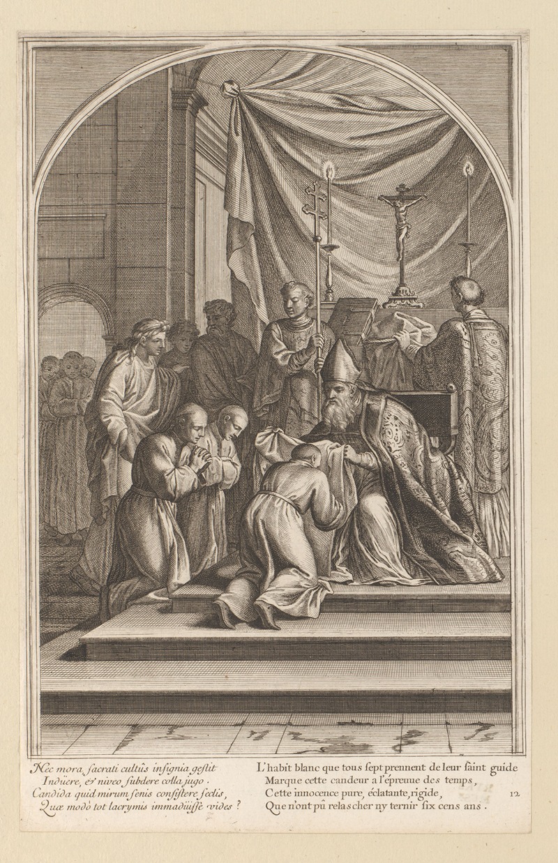 François Chauveau - Saint Bruno takes the monastic habit of the Carthusians