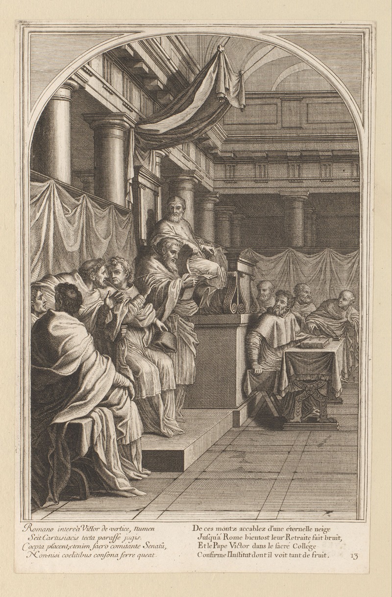 François Chauveau - Pope Victor III confirms the order of the Carthusians