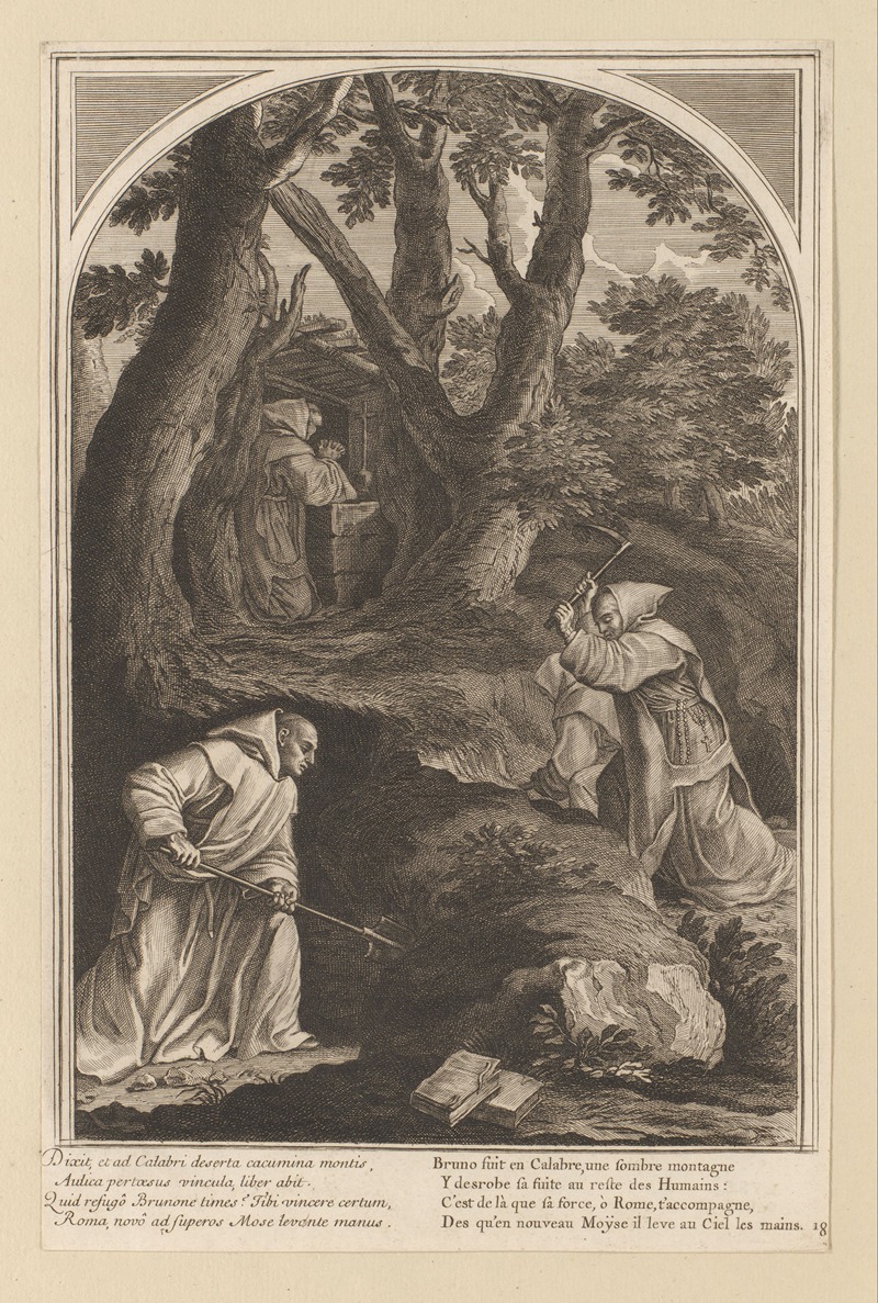 François Chauveau - Saint Bruno in prayer in Calabria
