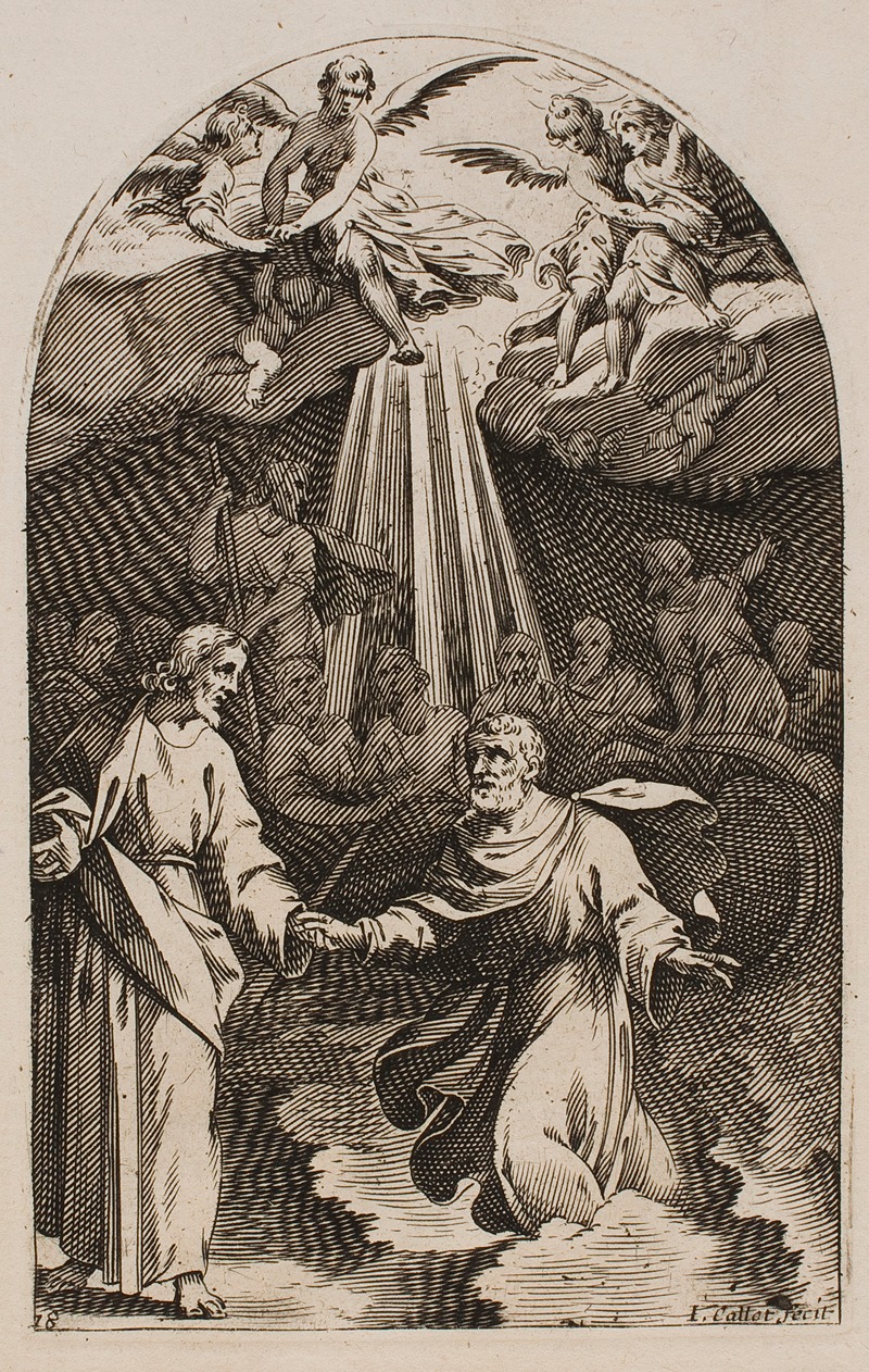 Jacques Callot - Jesus and St. Peter Walking on the Water.