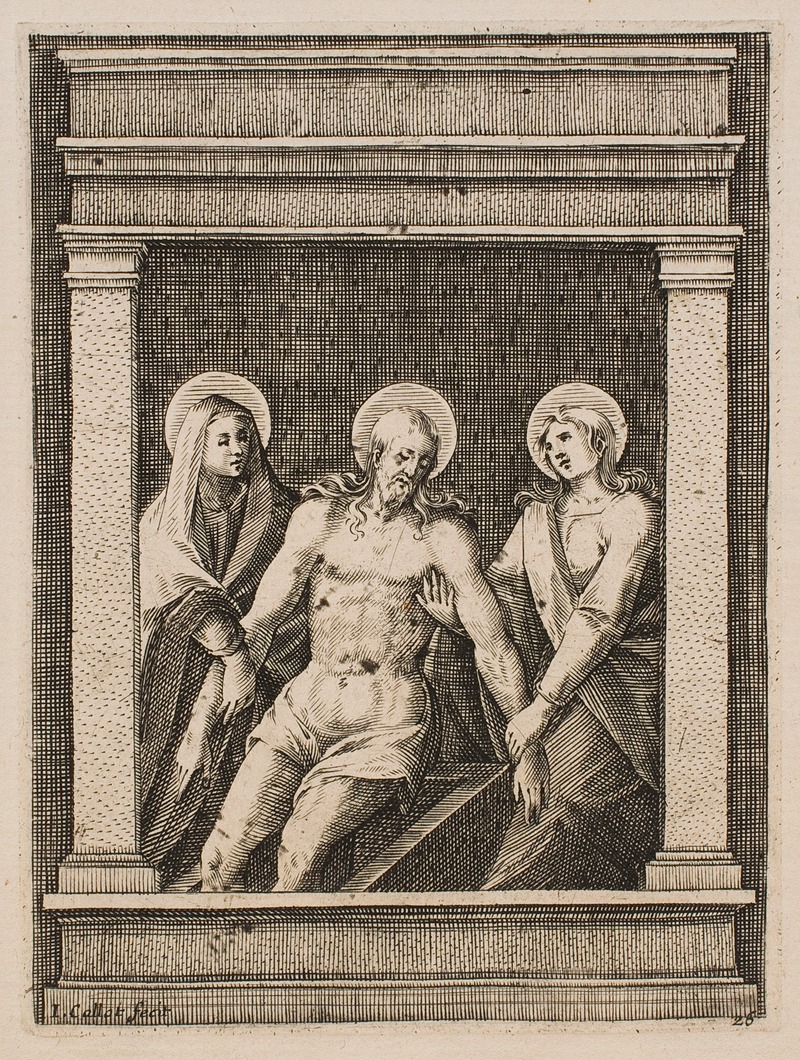 Jacques Callot - Jesus Supported by the Virgin and Saint John