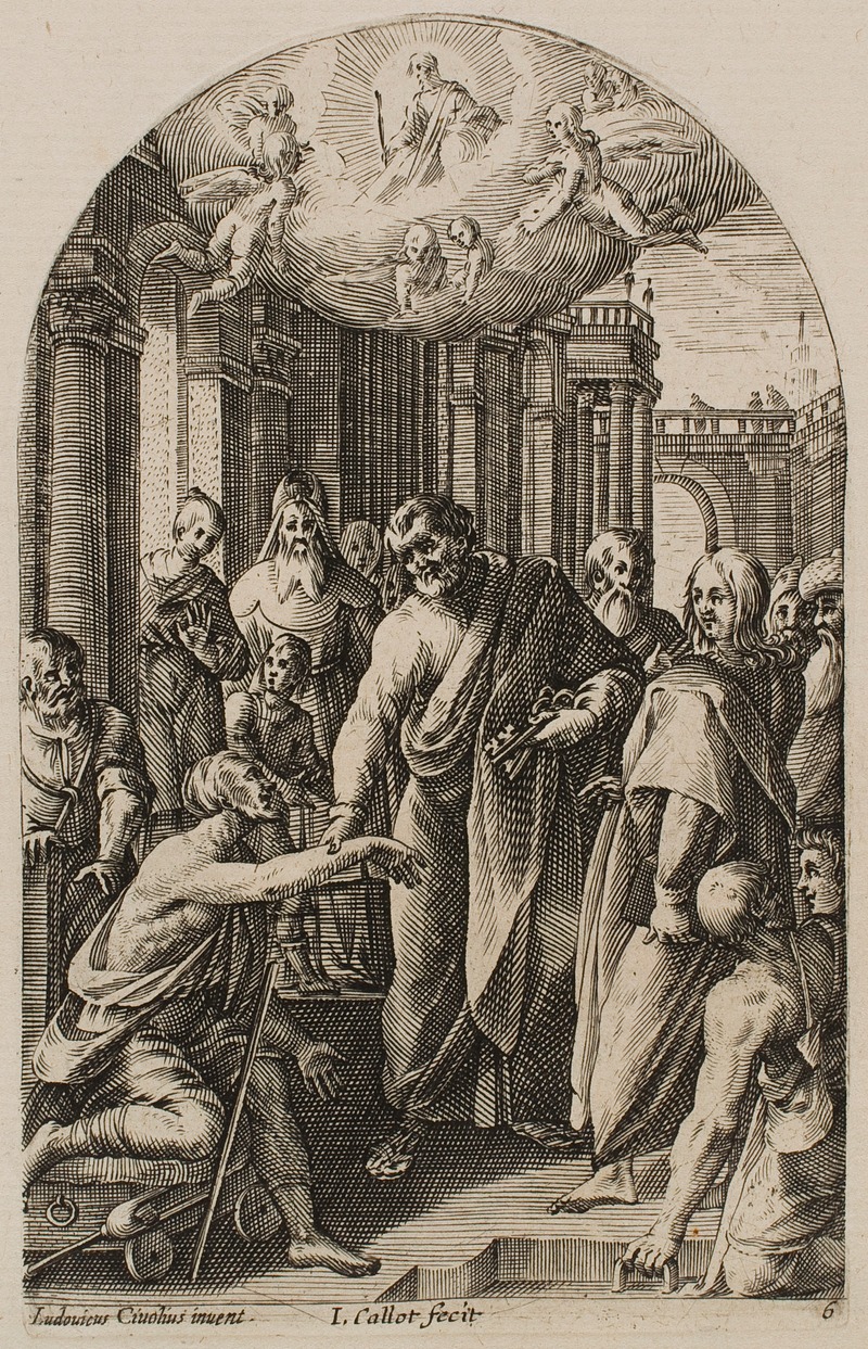 Jacques Callot - St. Peter and Saint John Healing the Lame at the Door of the Temple