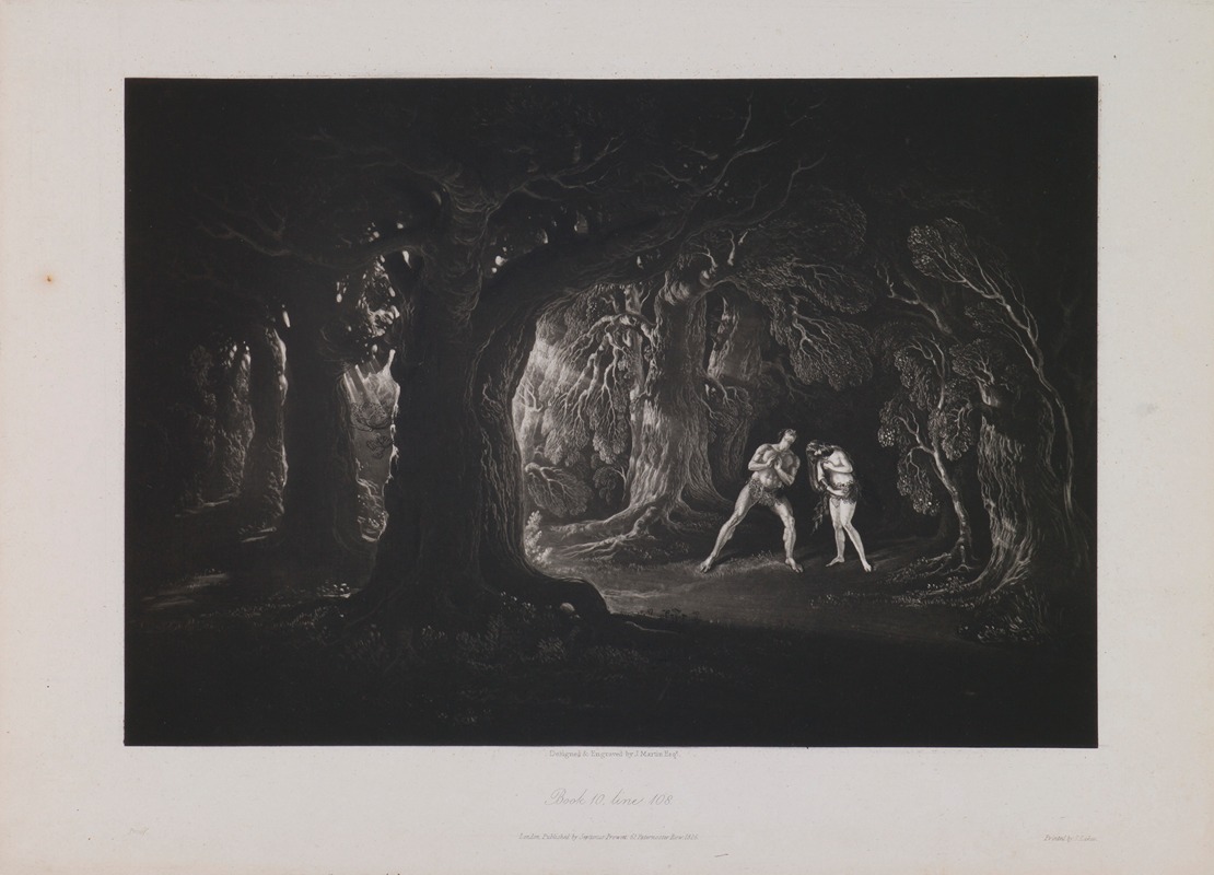 John Martin - Adam Hearing the Voice of the Almighty (Book 10, Line 108)
